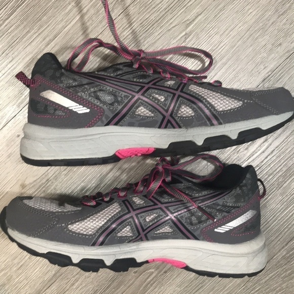 ASICS Gel Venture 6 Gray & Pink Running Shoes         size 7 - Picture 5 of 10